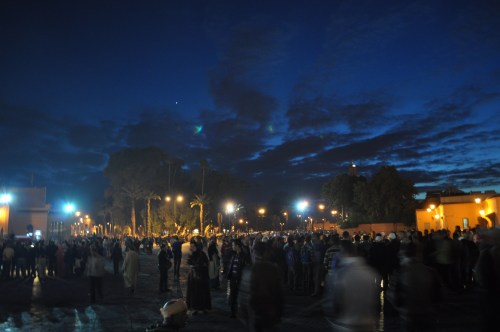 Abendessen auf dem Djemaa el Fna, dem Gaukler und Spezialitäten Markt  