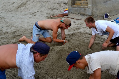 Sandburgen bauen -Mancora